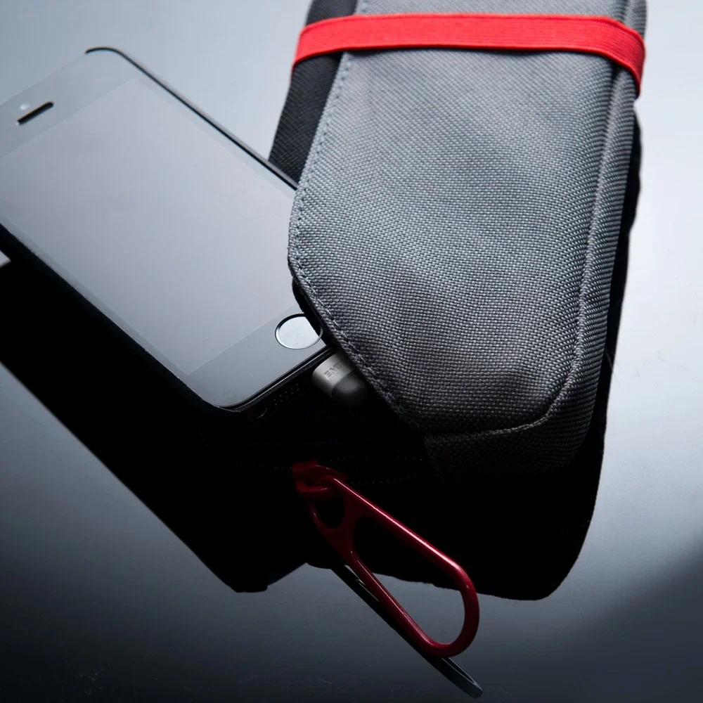 Portable Charging Pouch by EMTEC Gray & Black with Red Accents